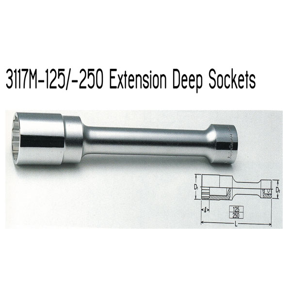 Extension Deep Sockets 3117M-125-250